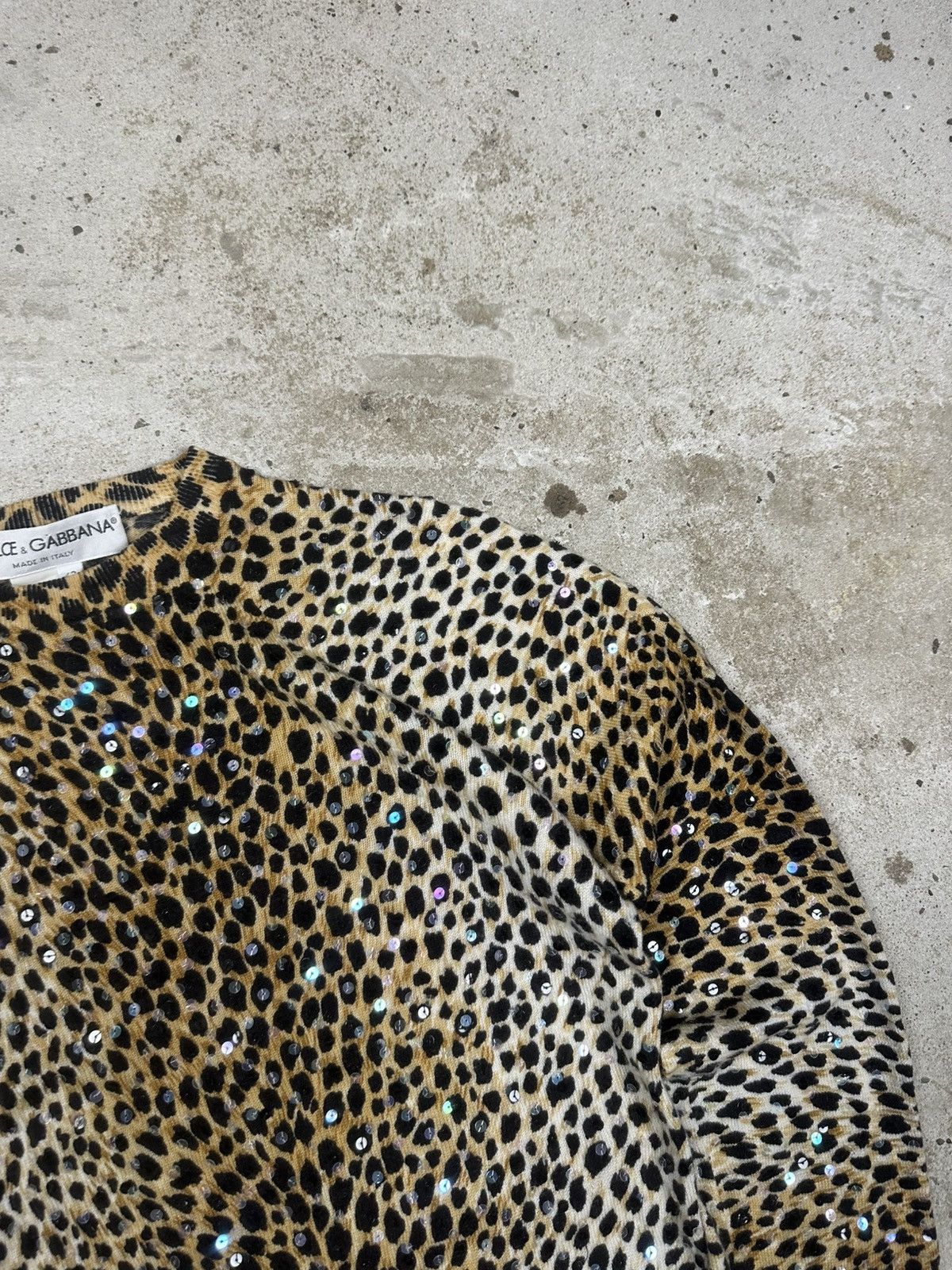 Dolce & Gabbana Vintage 90s Dolce & Gabbana Leopard Print Cashmere Sweater Size M / US 6-8 / IT 42-44 - 6 Thumbnail