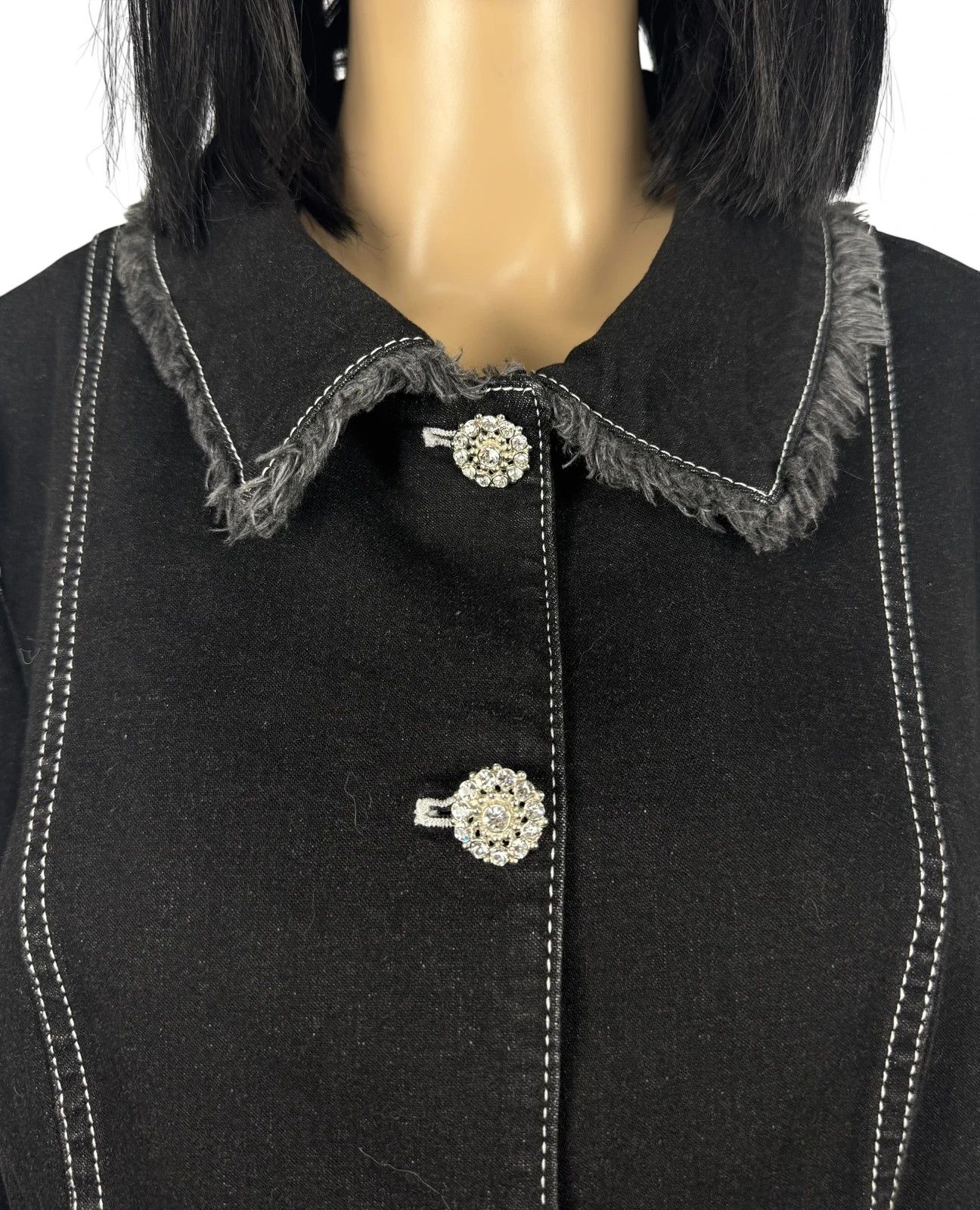 Laurel Laurel Denim Fringed Jacket Vintage size 44 Size L / US 10 / IT 46 - 3 Thumbnail