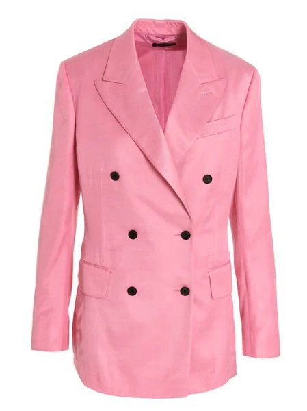Tom Ford o1loc1c0924 GI2915 Double Breasted Blazer in Pink Size XS / US 0-2 / IT 36-38 - 1 Thumbnail