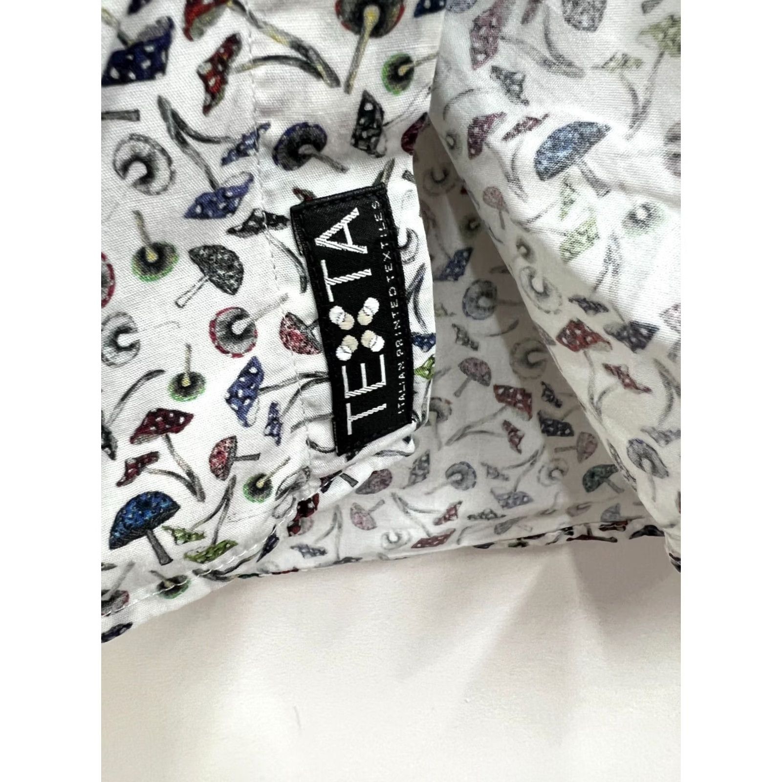Vintage New & Lingwood Cotton Dress Shirt Mushroom Print Size 15 1/2 Size 40R - 5 Thumbnail