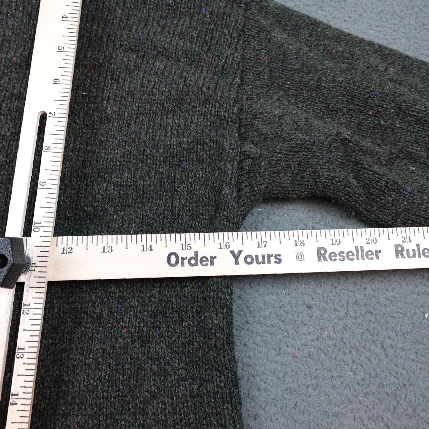 Vintage Alps Cardigan Sweater Womens Small Gray Knit Floral Trim Button Front Collar Size M / US 6-8 / IT 42-44 - 7 Thumbnail