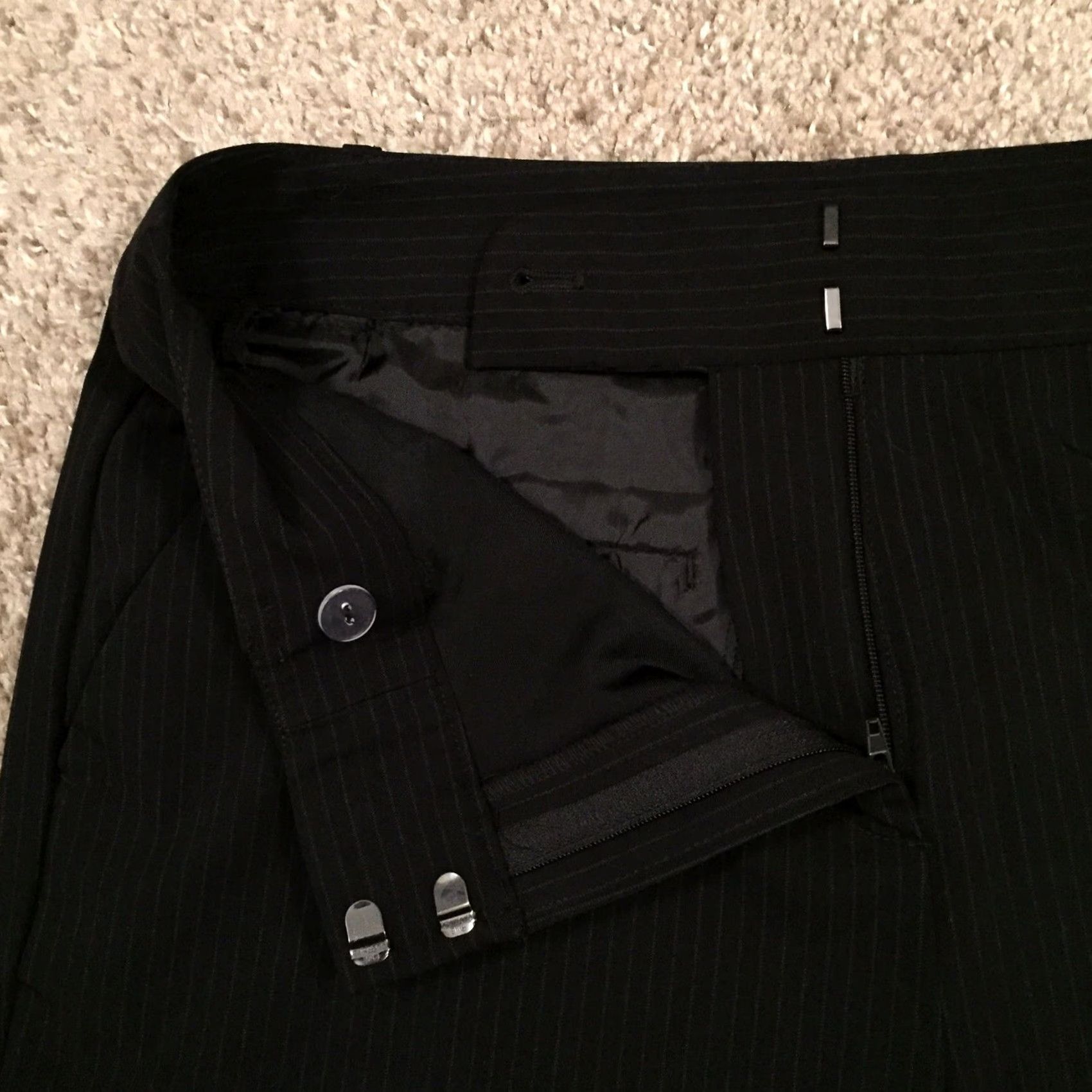 Liz Claiborne Liz Claiborne Dress Pants Womens Size 8 Black Striped Boot Cut Pants Womens Regular 30 Waist 32 Inseam Size 30" / US 8 / IT 44 - 4 Thumbnail