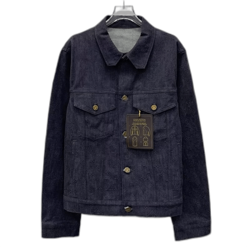 Louis Vuitton Louis Vuitton Denim Jacket Gray Black Pattern-yf Size US L / EU 52-54 / 3 - 1 Thumbnail