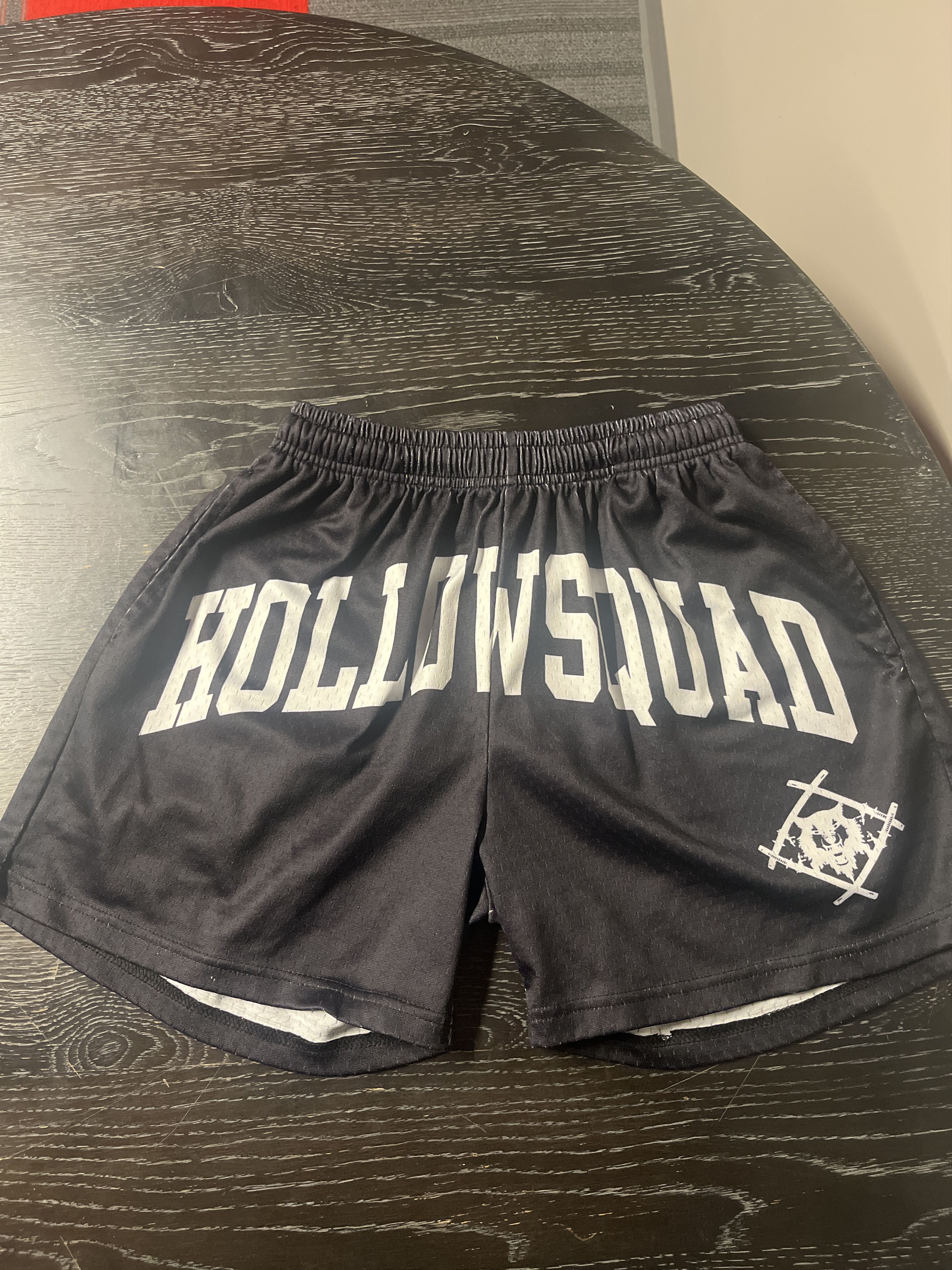 image of Hollow Squad x Xavier Wulf Hollow Squad 1:1 Hollowsquad Shorts | Xavier Wulf Shorts in Black (Size 