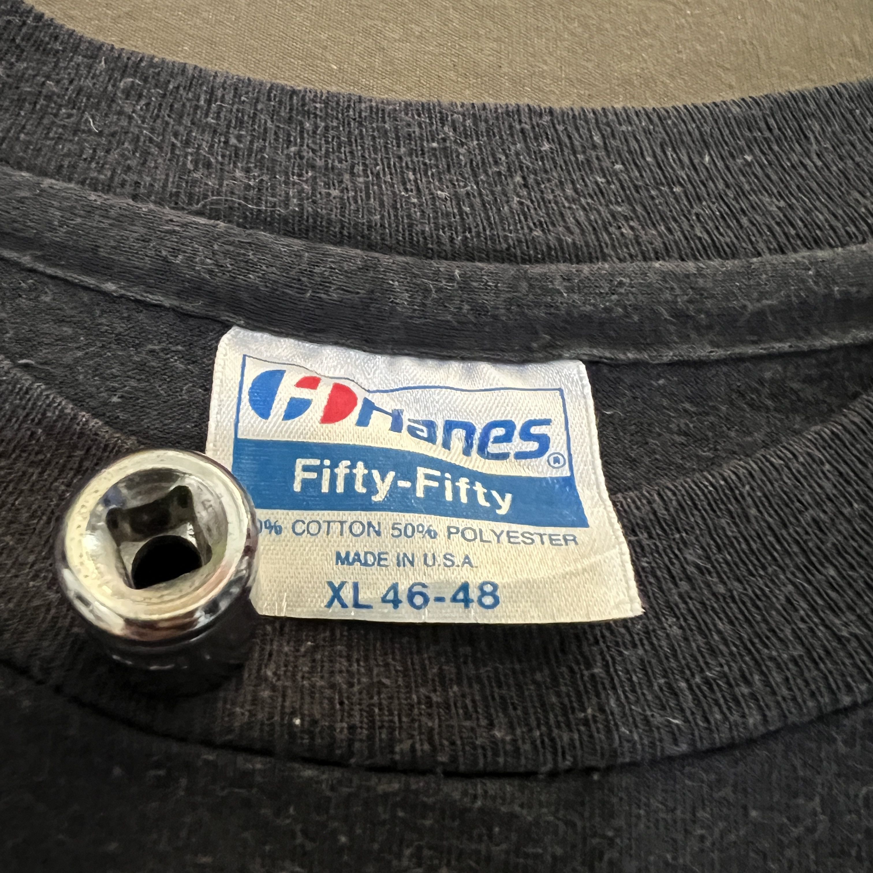 Vintage 90s gun mystery cafe Promo Tee 911 glock Colt Faded