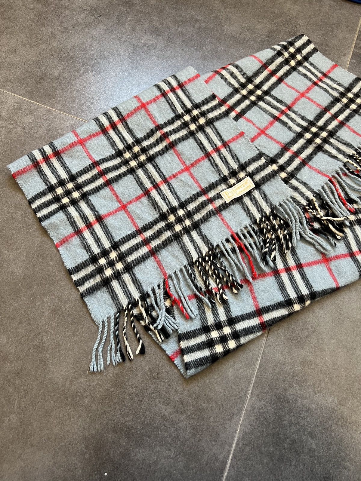 Burberry Rare Baby Cashmere Blue Burberry nova check scarf muffler Size ONE SIZE - 4 Thumbnail