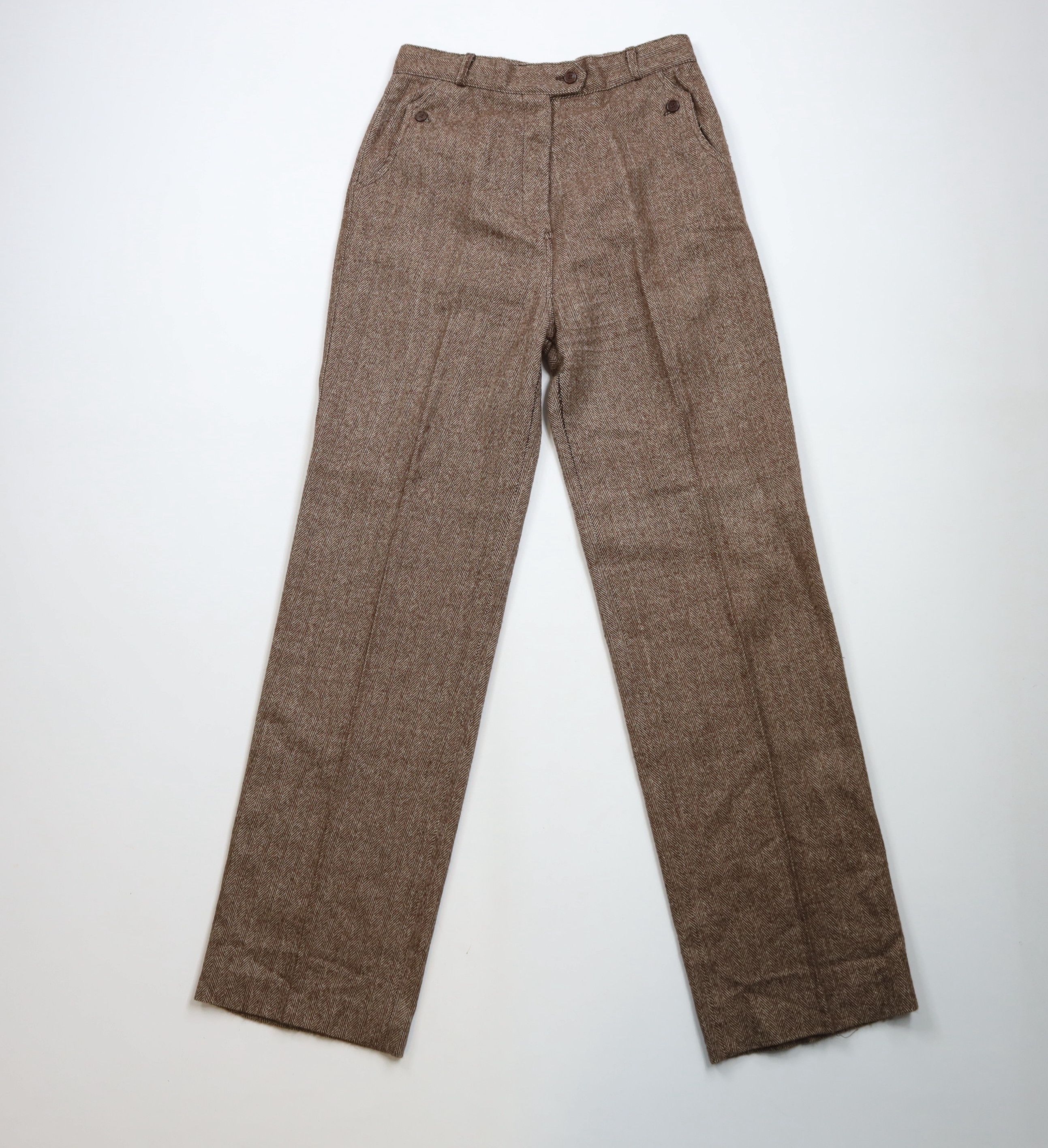 Vintage Vintage 90s Streetwear Herringbone Flared Wide Leg Pants Size 34" / US 12 / IT 48 - 1 Thumbnail