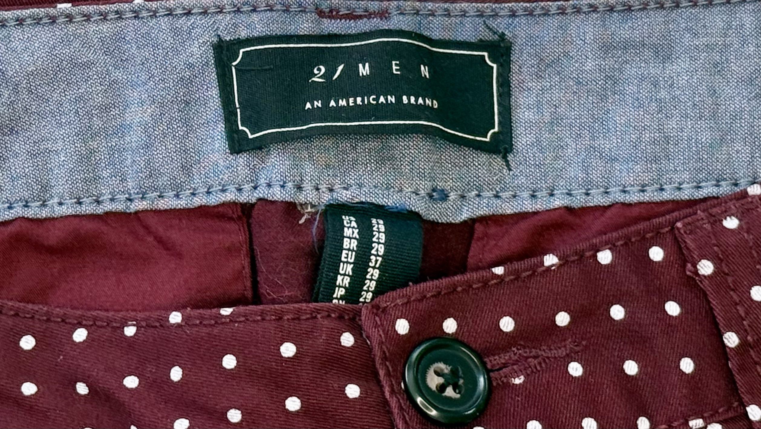 21 Men 21 Men Burgundy Polka Dot Pant Size US 29 - 4 Thumbnail