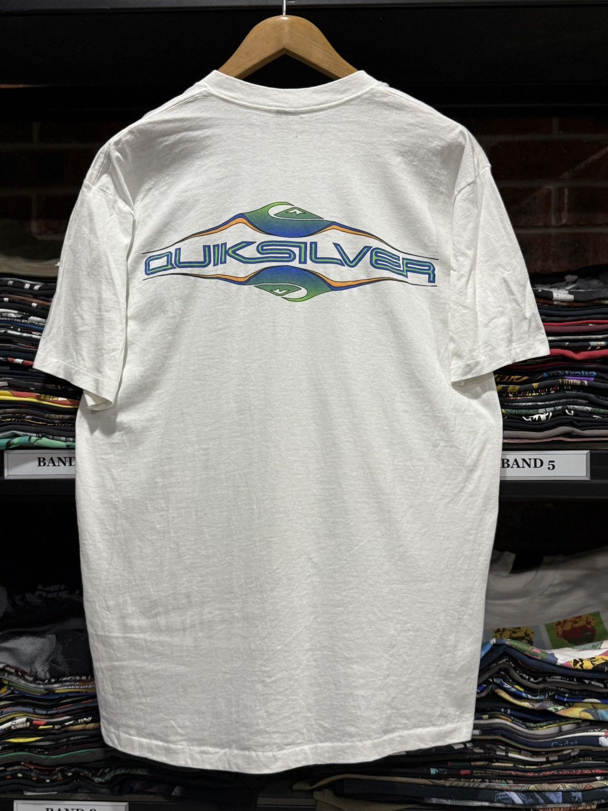 Quiksilver × Vintage Vintage 90s Quiksilver Surfboard Single Stitches Tee Size US L / EU 52-54 / 3 - 1 Thumbnail