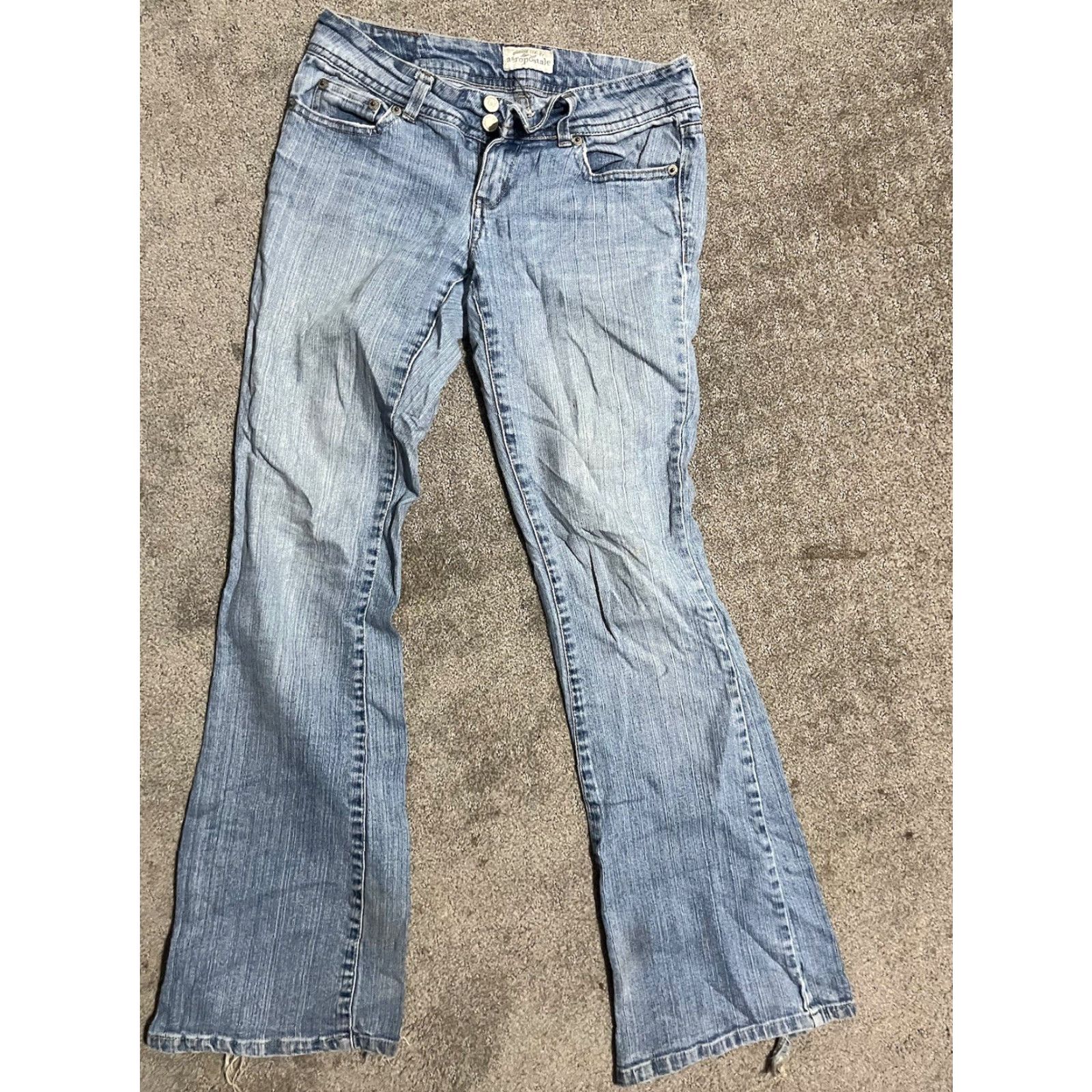 Aeropostale VINTAGE Aeropostale Women's Jeans Straight Regular 32In Blue Distressed Denim Mid Rise 2000s Girls Size 25" / US 0 / IT 36 - 3 Thumbnail