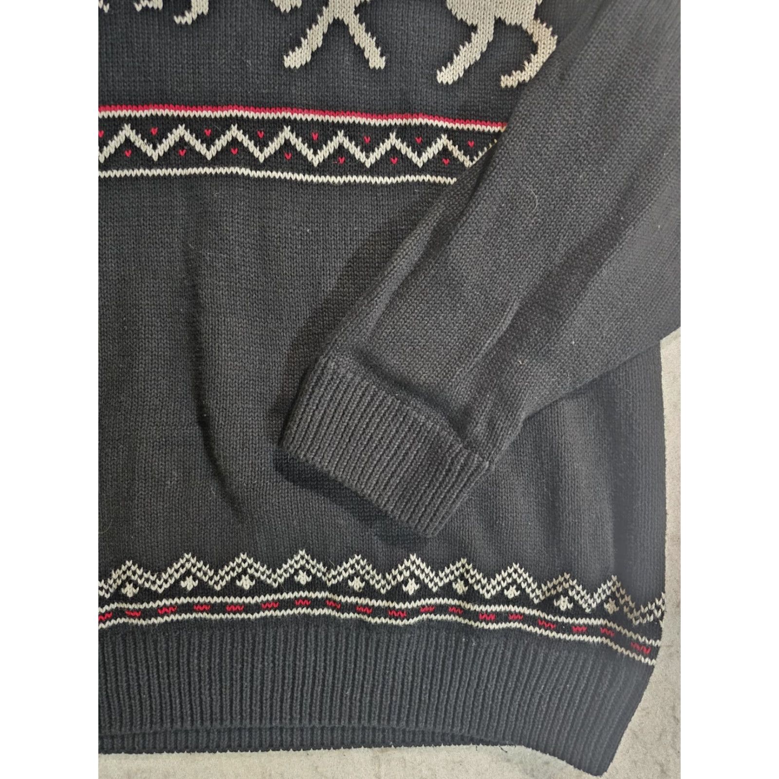 Chaps VINTAGE Chaps Ralph Lauren Classic Holiday 1/4 Zip Sweater White Black Elk Design 2XL Size US XXL / EU 58 / 5 - 6 Thumbnail