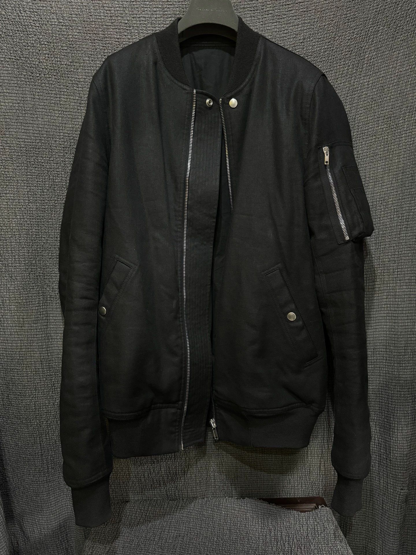 Rick Owens Rick Owens Main Line Wool-Linen Blend MA-1 Bomber Jacket Size US L / EU 52-54 / 3 - 4 Thumbnail