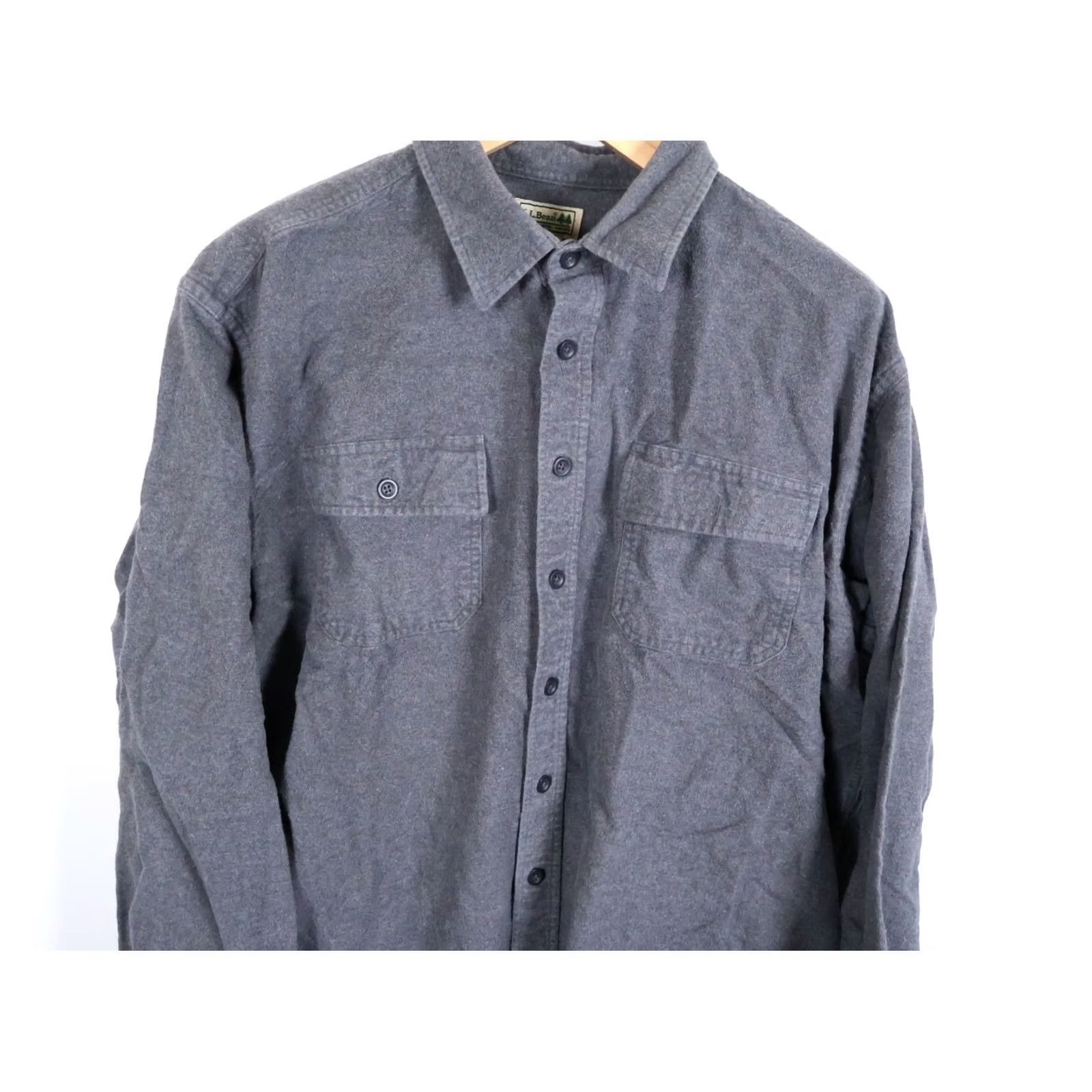 Vintage VINTAGE L.L. Bean Chamois Shirt Men's 2XL Gray Heavyweight Workwear Grunge Flannel Shirt Size US XXL / EU 58 / 5 - 4 Thumbnail