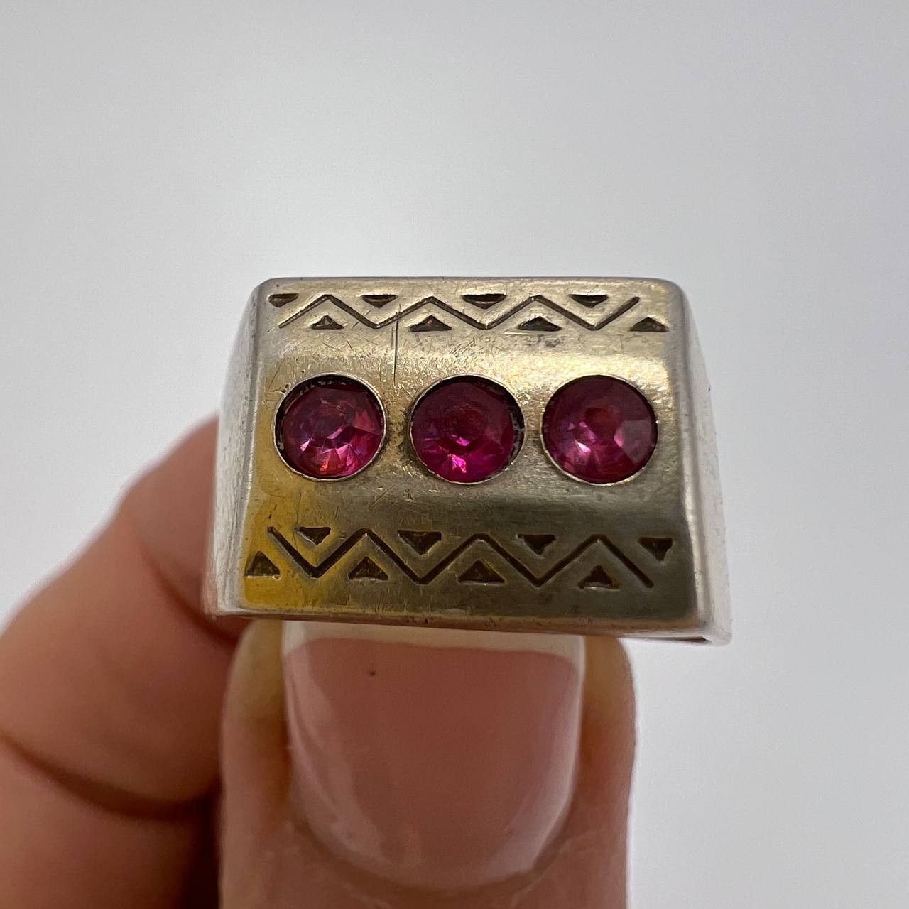 Vintage Vintage USSR Gilt Silver 875 Jewelry Ring Signed 6g Size 7 Size ONE SIZE - 5 Thumbnail