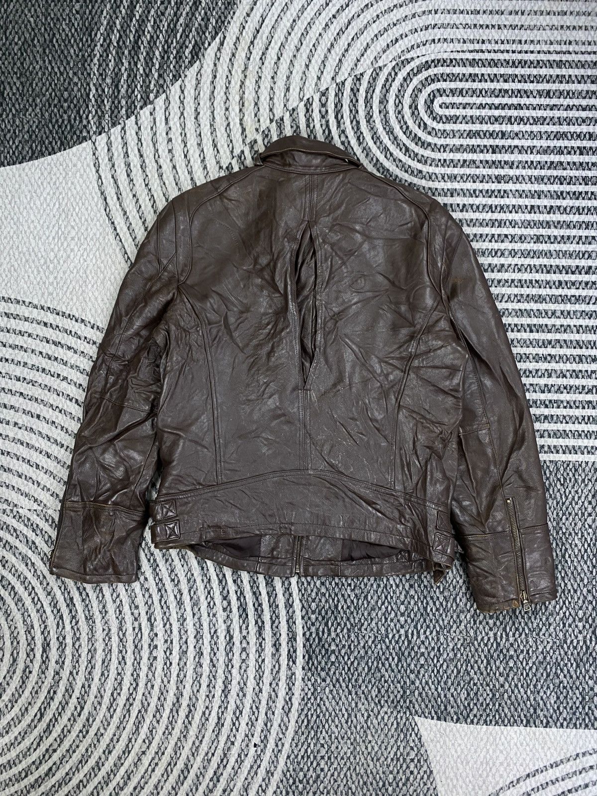 Genuine Leather Vintage N’GENE Genuine Stand-Up Collar Leather Bikers Jacket Size US M / EU 48-50 / 2 - 2 Thumbnail