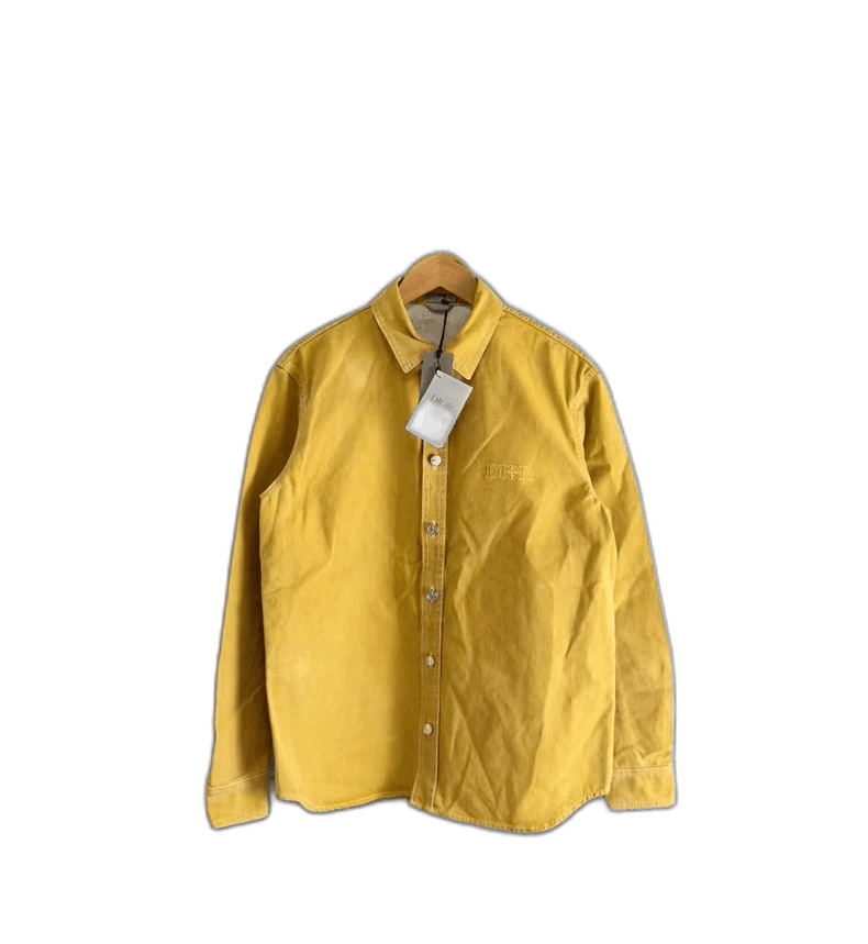 Dior x Stone Island Yellow Embroidered Denim Shirt