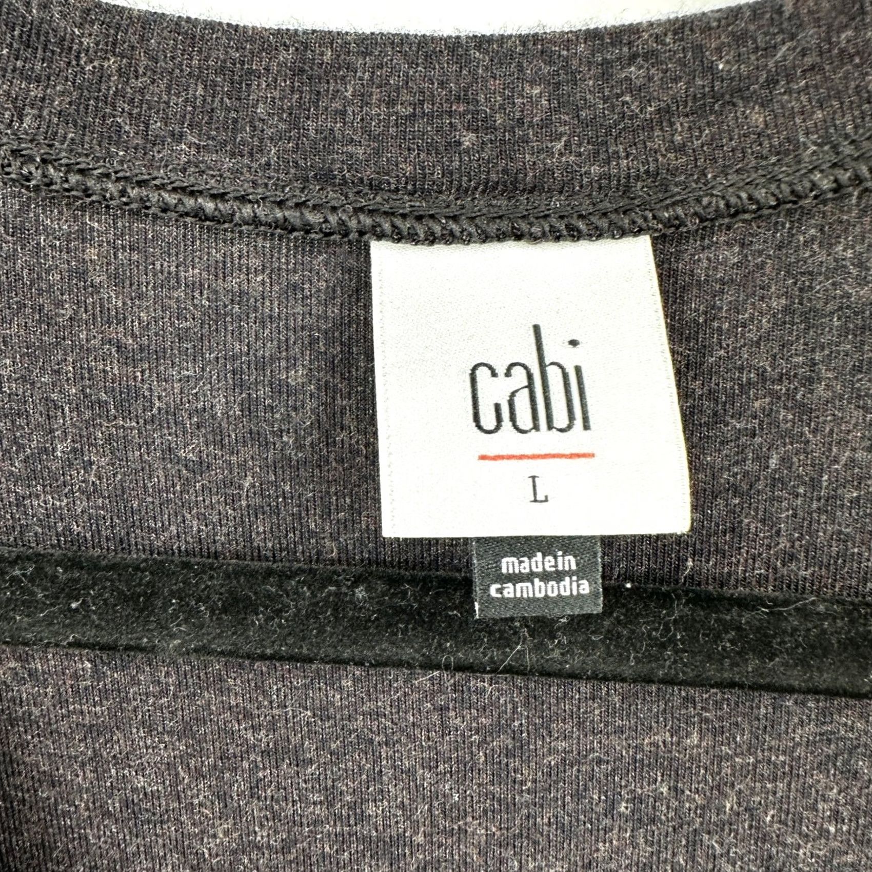 Vintage CAbi V-Neck Long Sleeve Knit Pullover Top Large Gray Relaxed Casual Basic T-Shirt Oversized Size L / US 10 / IT 46 - 4 Thumbnail