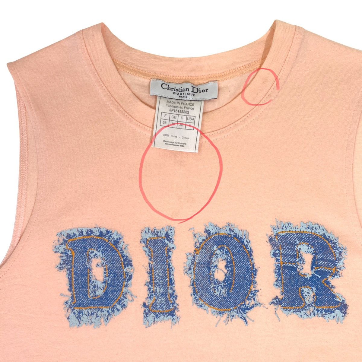 Dior × John Galliano × Vintage Dior 2003 Denim Logo Logo Print Pink Tanktop Size M / US 6-8 / IT 42-44 - 3 Thumbnail