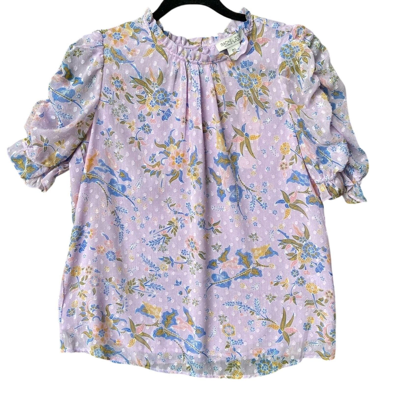 Rachel Zoe New Rachel Zoe Womens Small Floral Semi Sheer Blouse Top Size S / US 4 / IT 40 - 1 Thumbnail