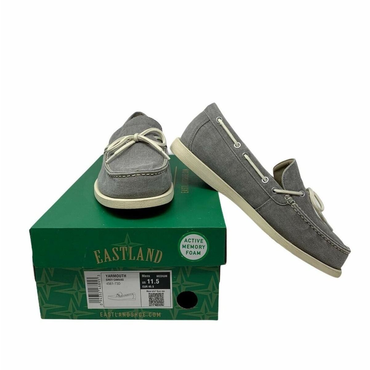 Eastland Eastland Men's Grey Yarmouth 1-Eye Canvas Boat Shoes 11.5 D Size US 11.5 / EU 44-45 - 1 Thumbnail