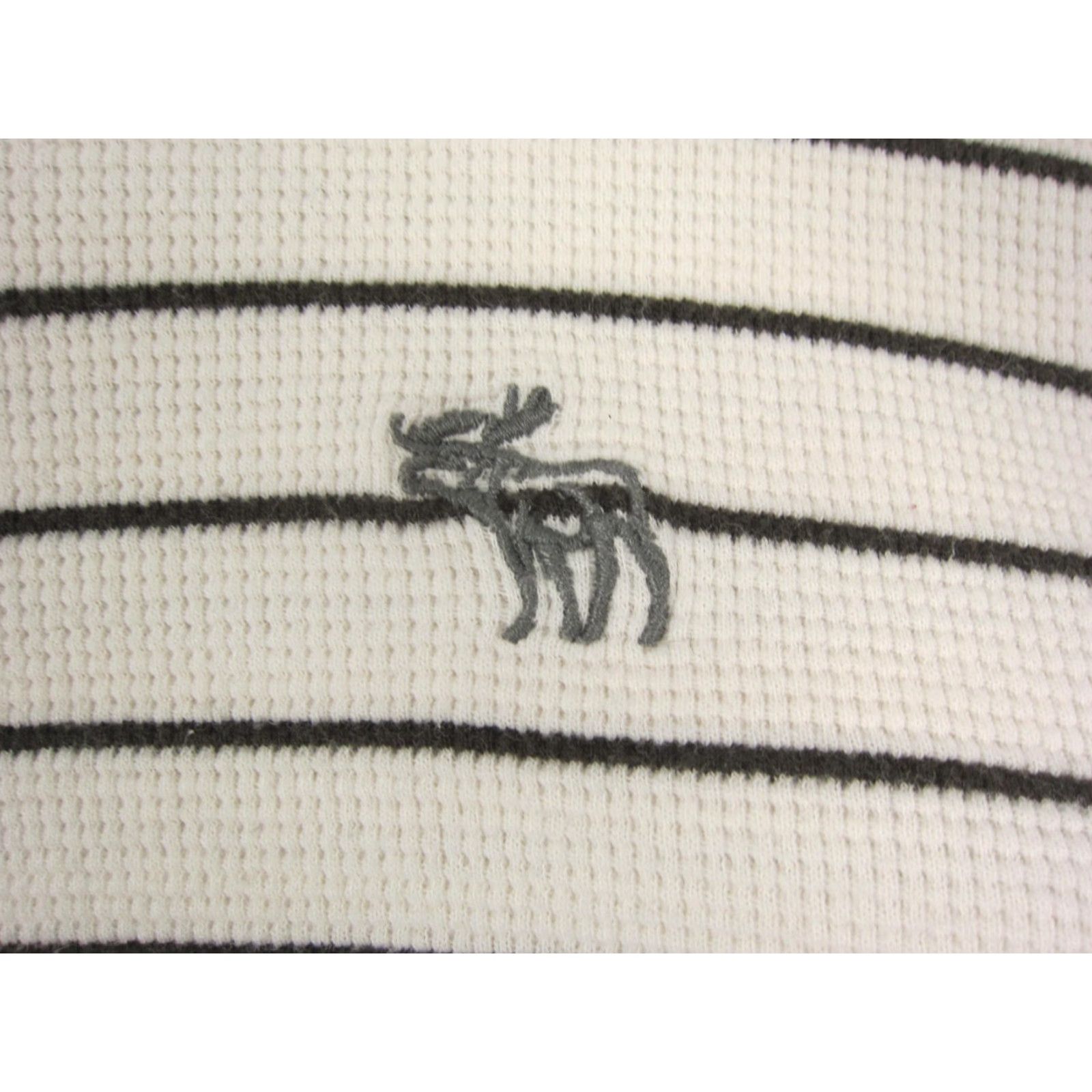 Abercrombie & Fitch VINTAGE Abercrombie & Fitch Shirt Men L Creme Thermal Waffle Stripe 90s Outdoor Vintage Mens Size US L / EU 52-54 / 3 - 3 Thumbnail