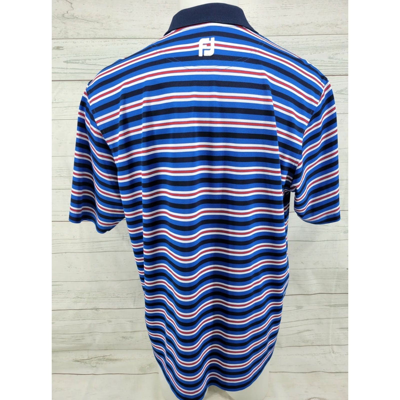 Footjoy FootJoy FJ Golf Polo Shirt Mens Large Blue Red Black Striped Logo Shirt Polo Sportswear Casual Golf Size US L / EU 52-54 / 3 - 6 Thumbnail