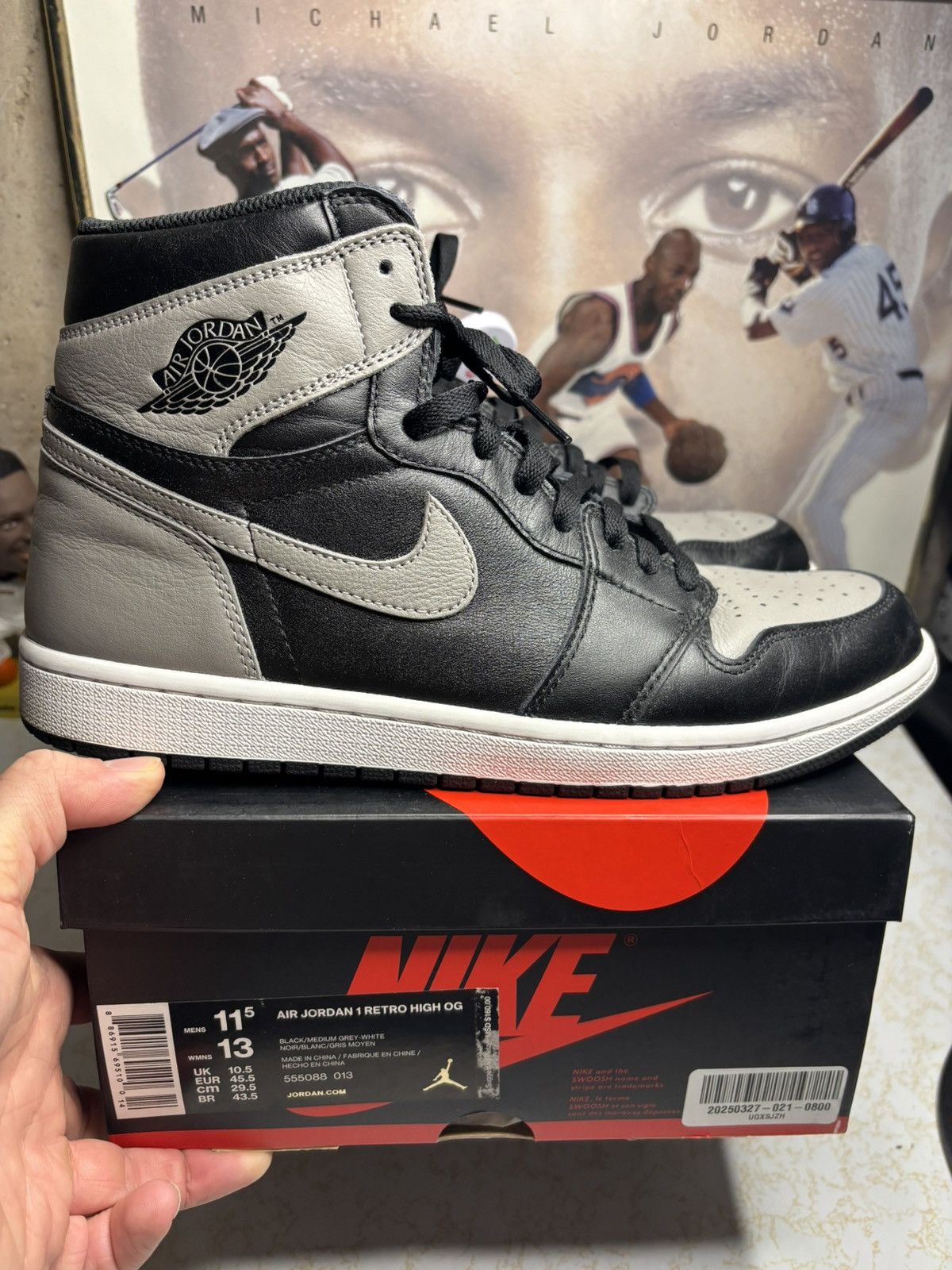 Jordan Brand Air Jordan 1 Retro High shadow Size US 11.5 / EU 44-45 - 1 Thumbnail