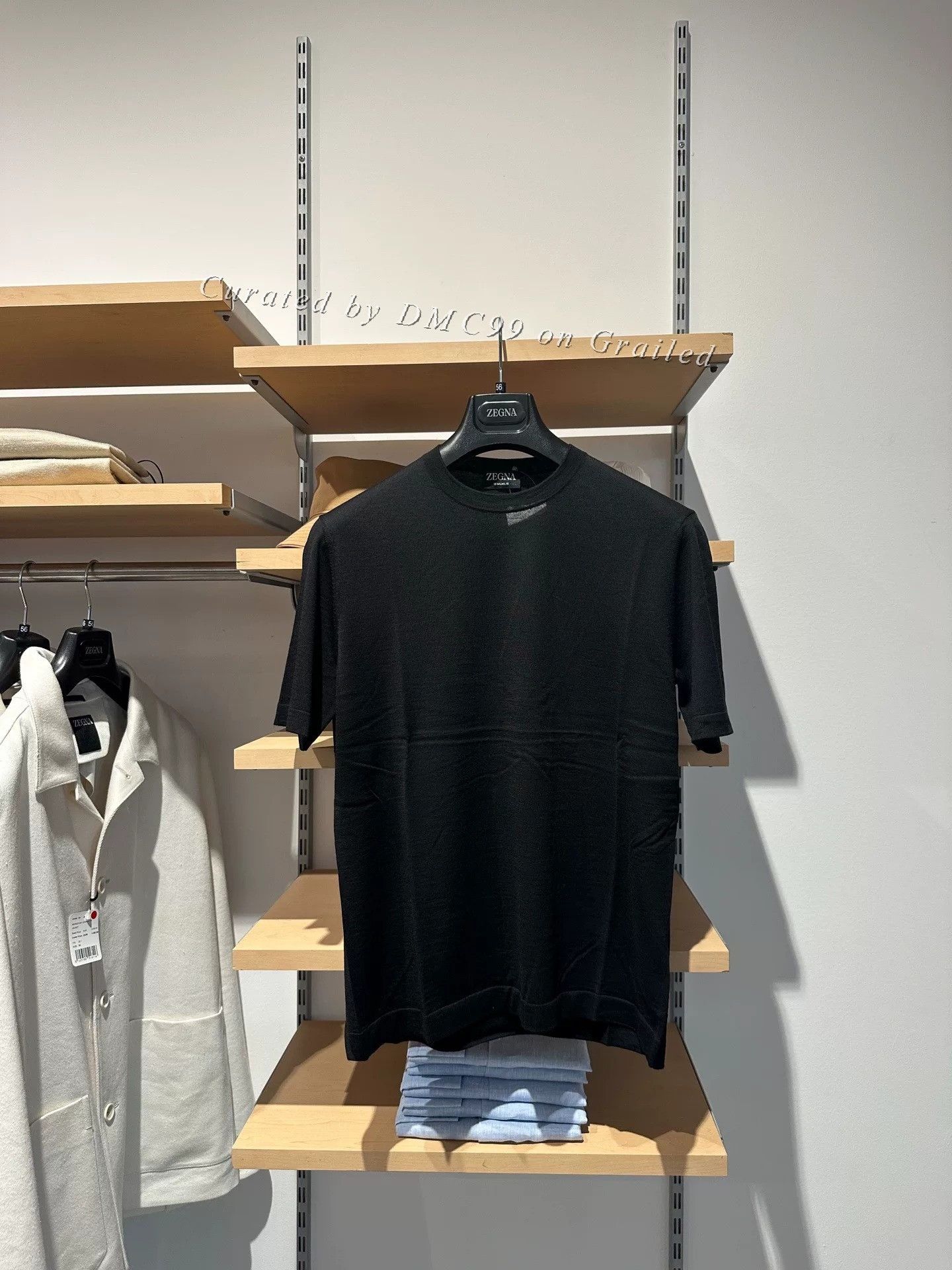 Ermenegildo Zegna Zegna Black Wool Short-Sleeve T-Shirt Size US L / EU 52-54 / 3 - 1 Thumbnail