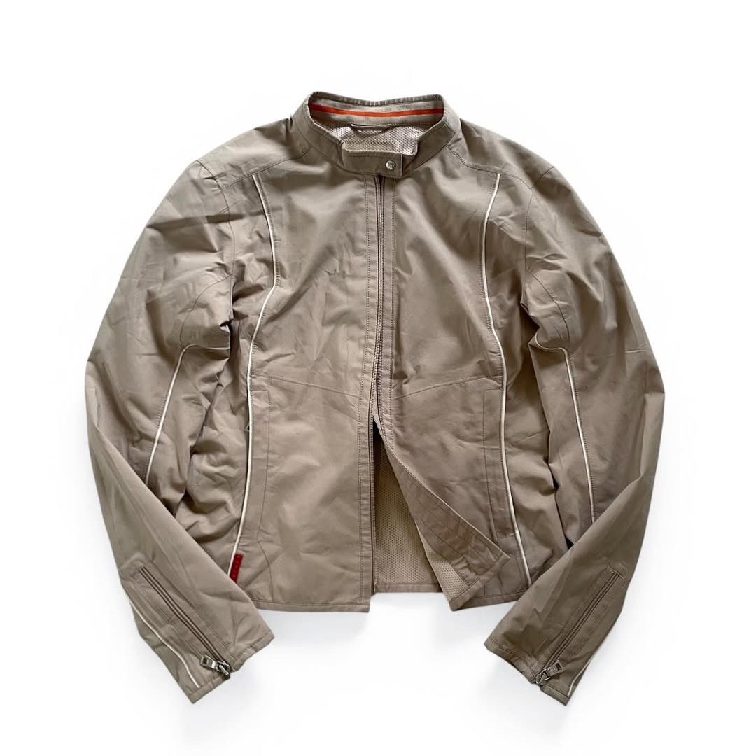 Prada 00’s Prada Sport Beige Nylon Biker Jacket Size M / US 6-8 / IT 42-44 - 4 Thumbnail