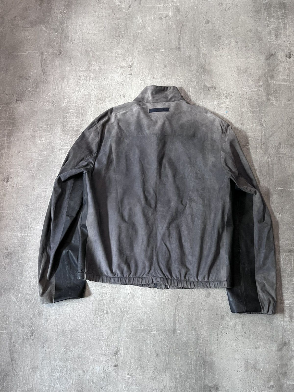 Prada Prada 2007 Cafe Racer sude grey zip leather jacket Size US L / EU 52-54 / 3 - 13 Thumbnail