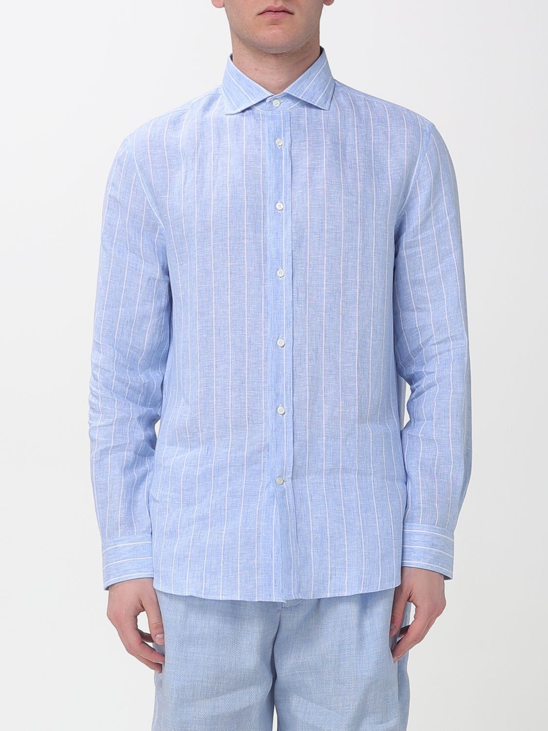 Brunello Cucinelli Brunello Cucinelli Shirt Men Blue Size US XL / EU 56 / 4 - 1 Thumbnail