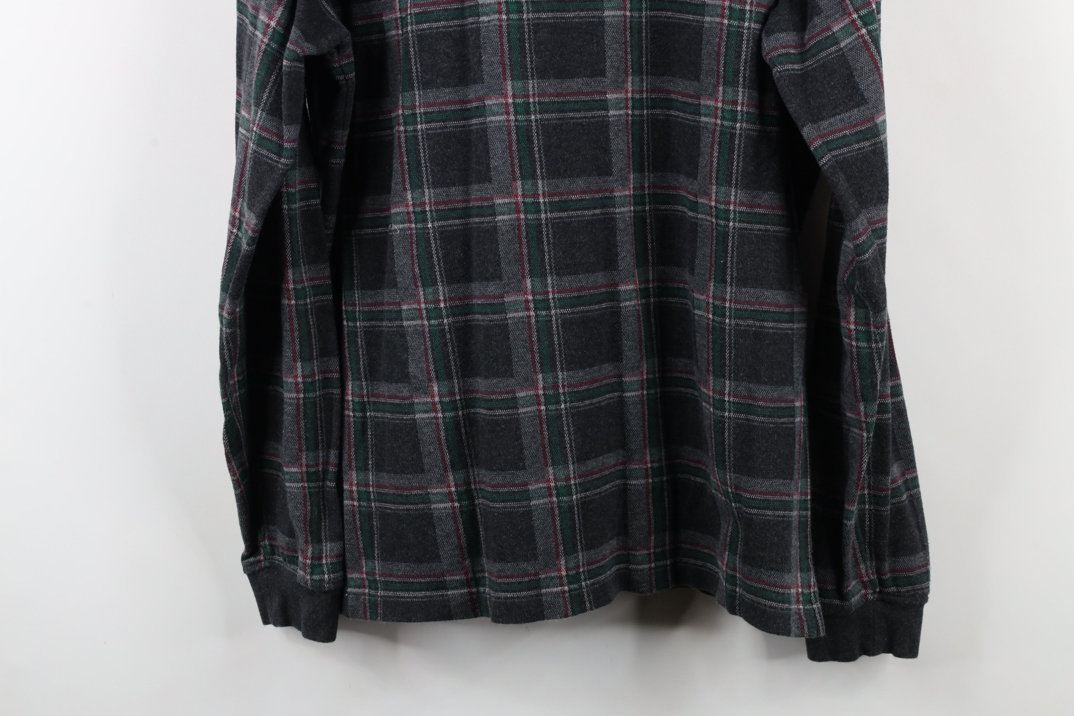 Lands' End × Vintage Vintage 90s Lands End Long Sleeve Rugby Polo Shirt Plaid Size US L / EU 52-54 / 3 - 9 Thumbnail