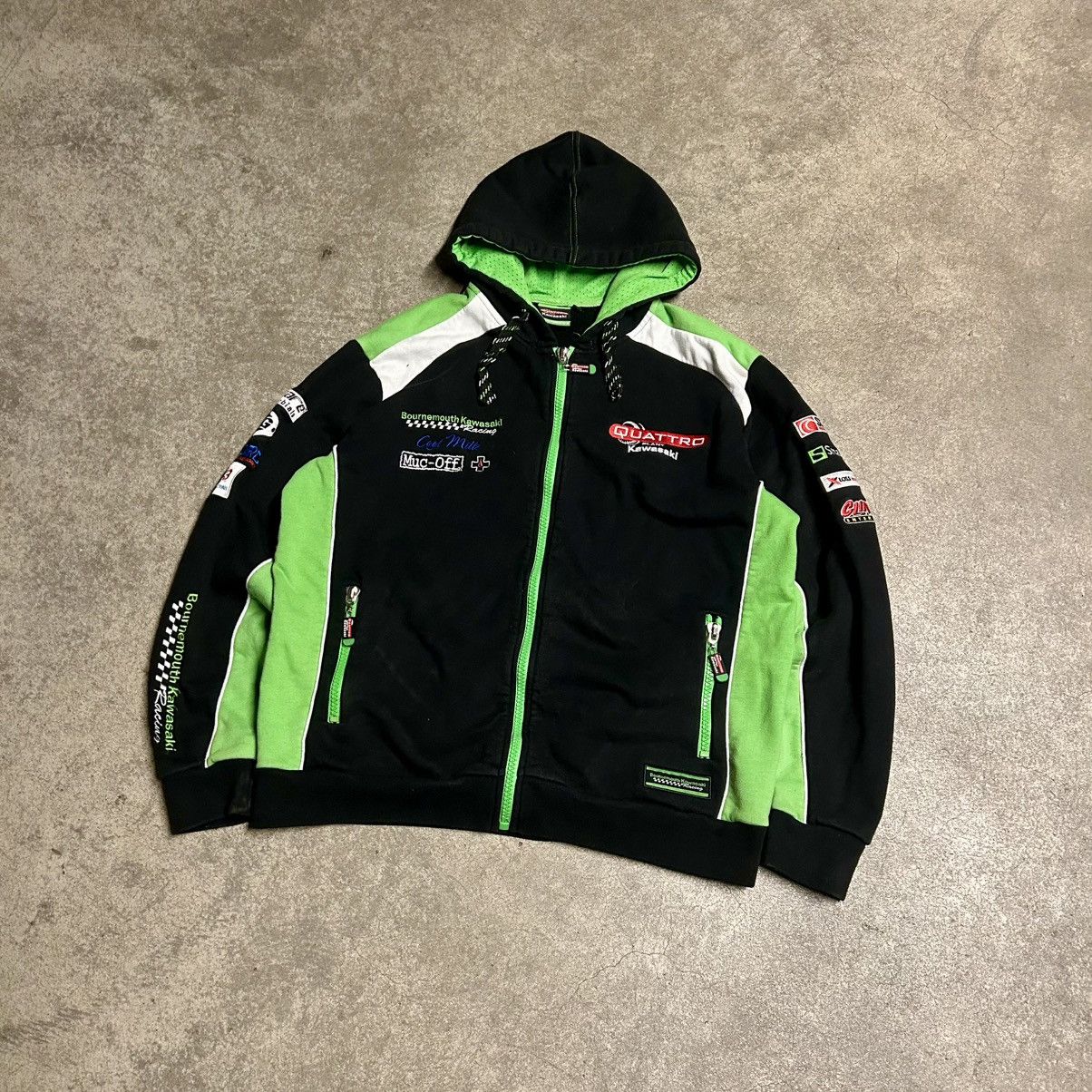 Vintage Y2K Kawasaki Racing Zip Up Hoodie Asap Rocky Style Japan Size US M / EU 48-50 / 2 - 1 Thumbnail
