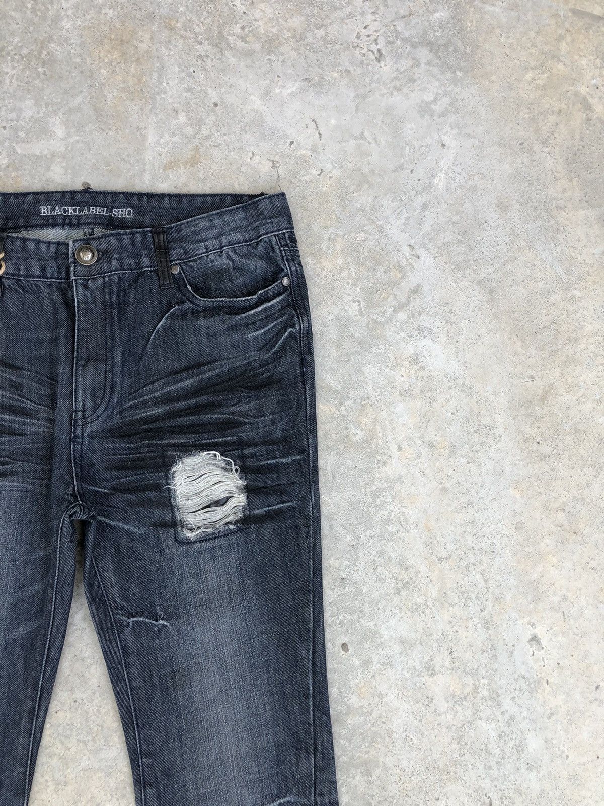 Y2k Blacklabel Sho Flared Jeans Distressed Jeans