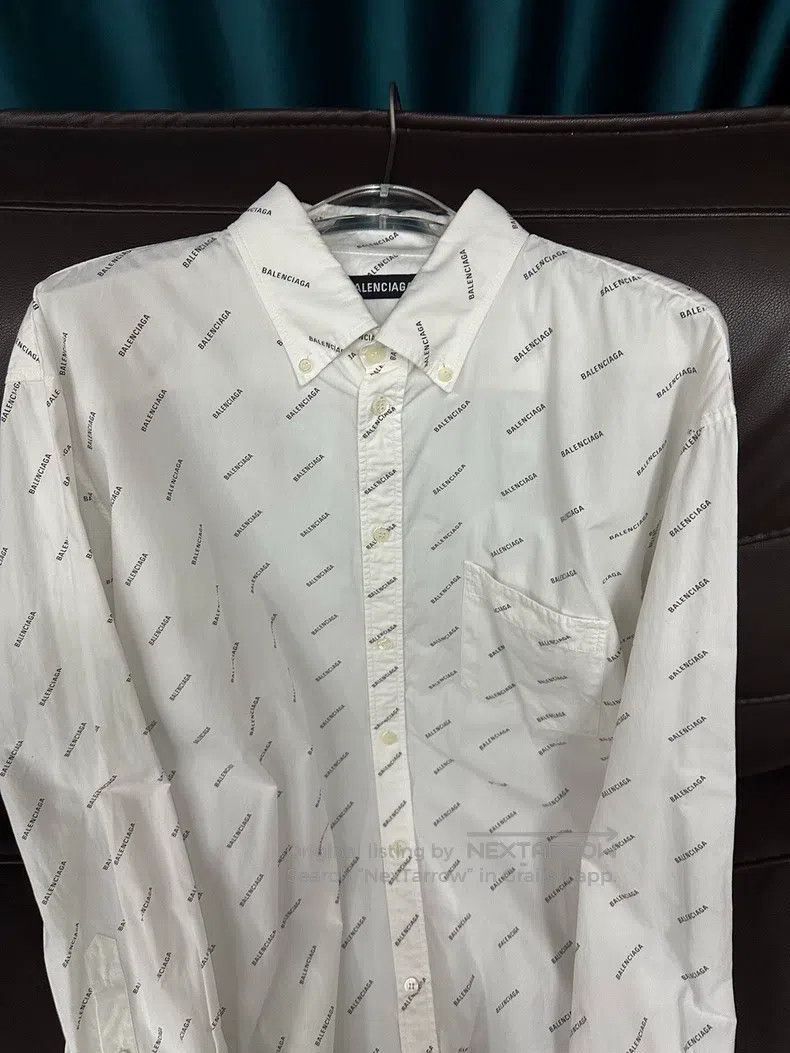 Balenciaga Balenciaga size 37 Printed Logo Shirt, White Size US XS / EU 42 / 0 - 2 Thumbnail