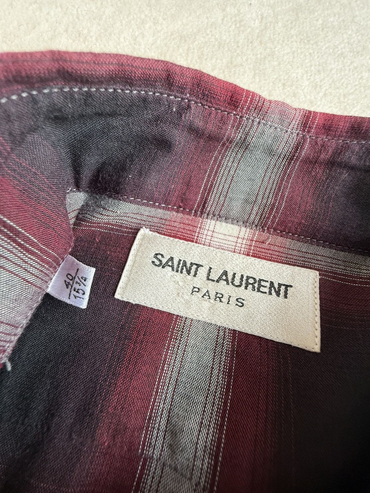 Saint Laurent Paris FW14 Saint Laurent Hedi Slimane red black flannel shirt 40 Size US L / EU 52-54 / 3 - 19 Thumbnail