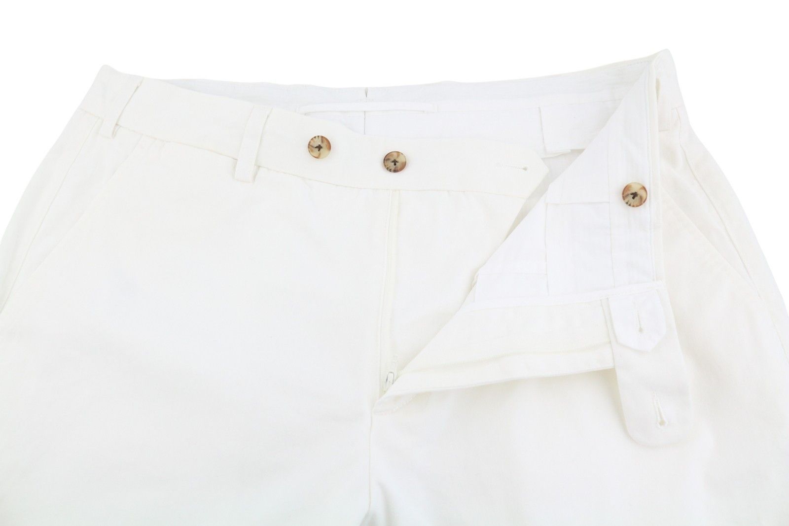 Suitsupply PORTO UK34R White Cotton Slim Zip Chino 86748 Size 34R - 4 Thumbnail