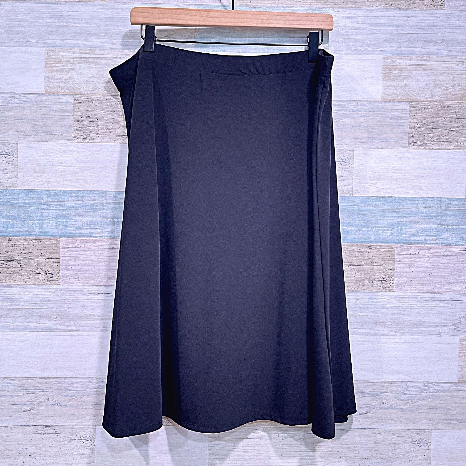 Chicos CHICOS Stretchy Jersey Knit Pull On Skirt Black Womens XL 3 Size 38" / US 16 / IT 52 - 2 Thumbnail