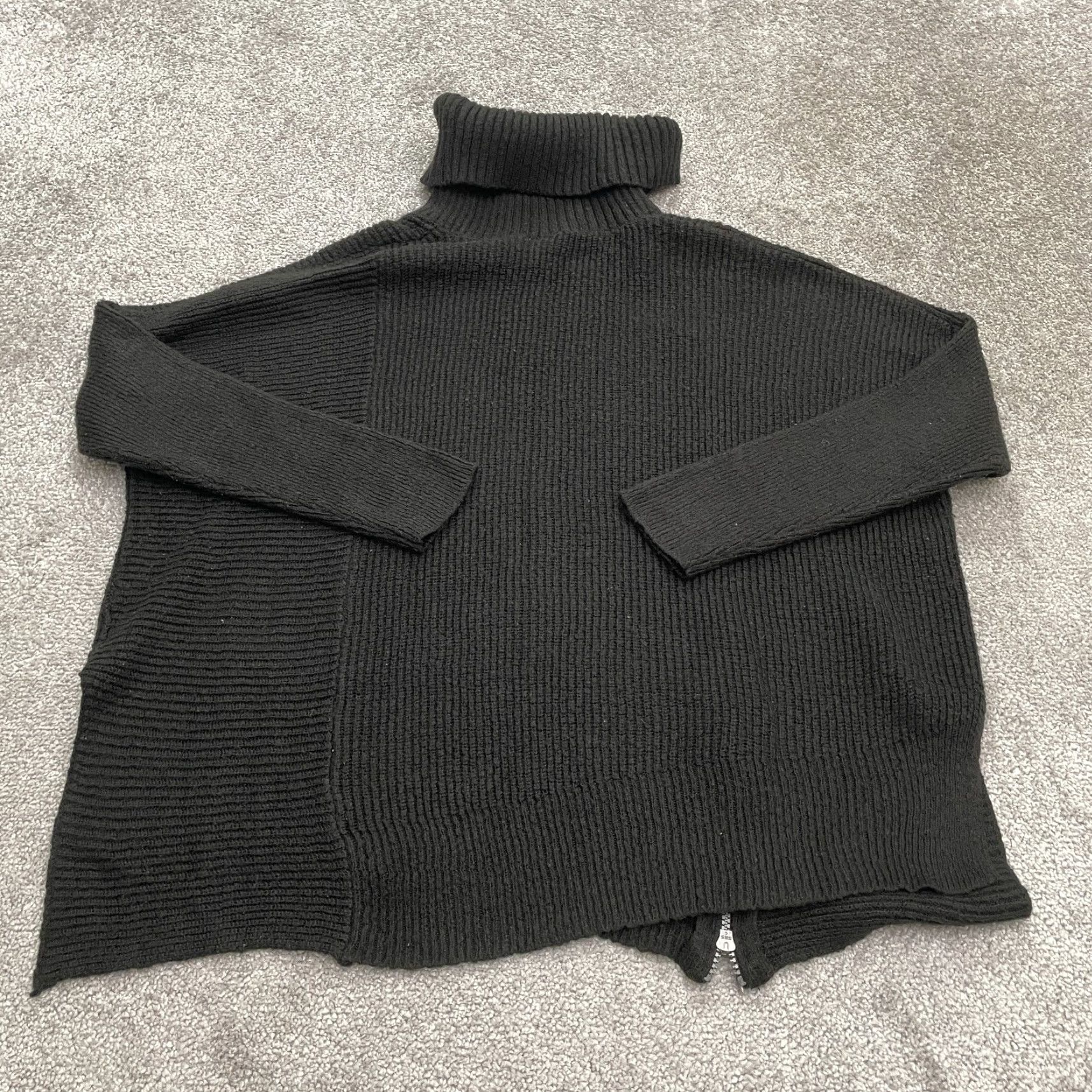 Faded Glory Faded Glory Sweater Womens L Black Turtleneck Acrylic Side Zip Pullover Knit Size L / US 10 / IT 46 - 2 Thumbnail