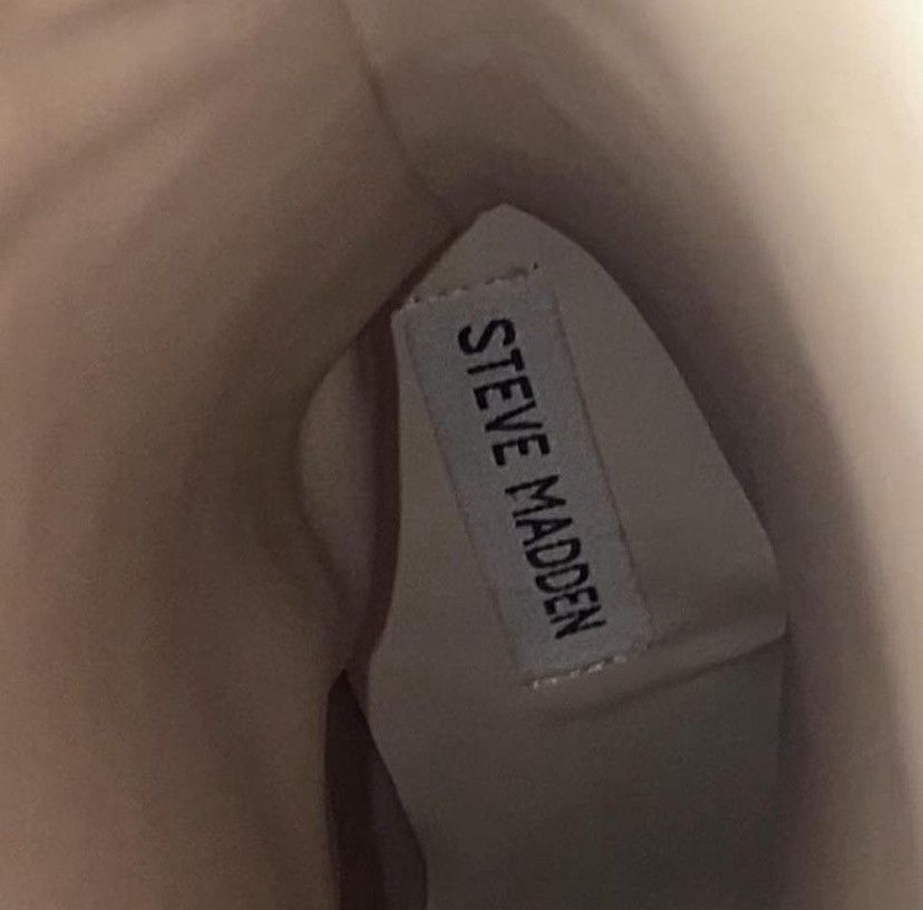 Steve Madden Steve Madden Cream Lasso Bone Leather High Pull On Boots Size US 7.5 / IT 37.5 - 8 Thumbnail