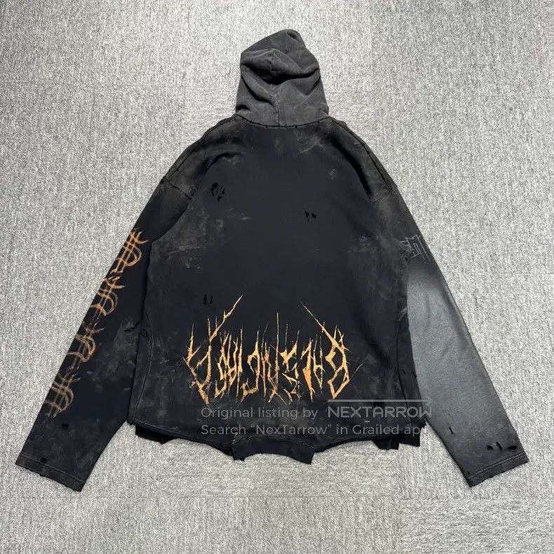 Balenciaga Balenciaga Reverse Eiffel Tower Distressed Hoodie Size US L / EU 52-54 / 3 - 5 Thumbnail