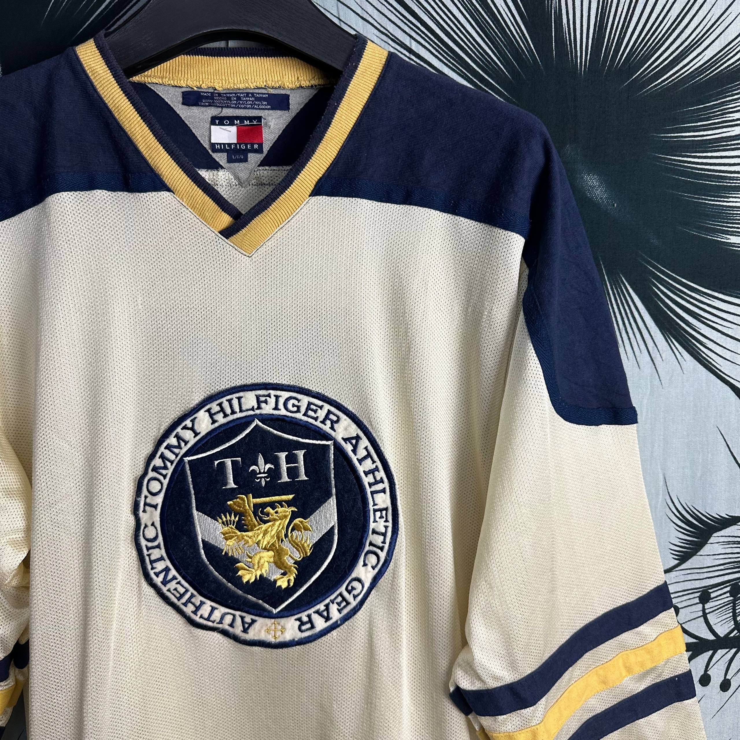 Tommy Hilfiger OG Vintage 90s Tommy Hilfiger Hockey Pullover Jersey Size US L / EU 52-54 / 3 - 3 Thumbnail