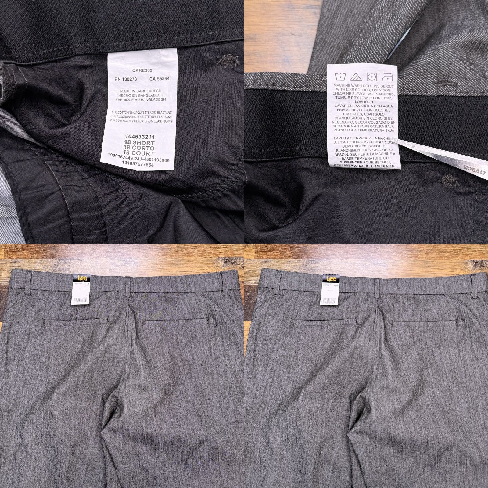 Lee Lee Pants Womens 18 Short Mid Rise Comfort Chino Bootcut Gray Size 40" / US 18 - 8 Thumbnail