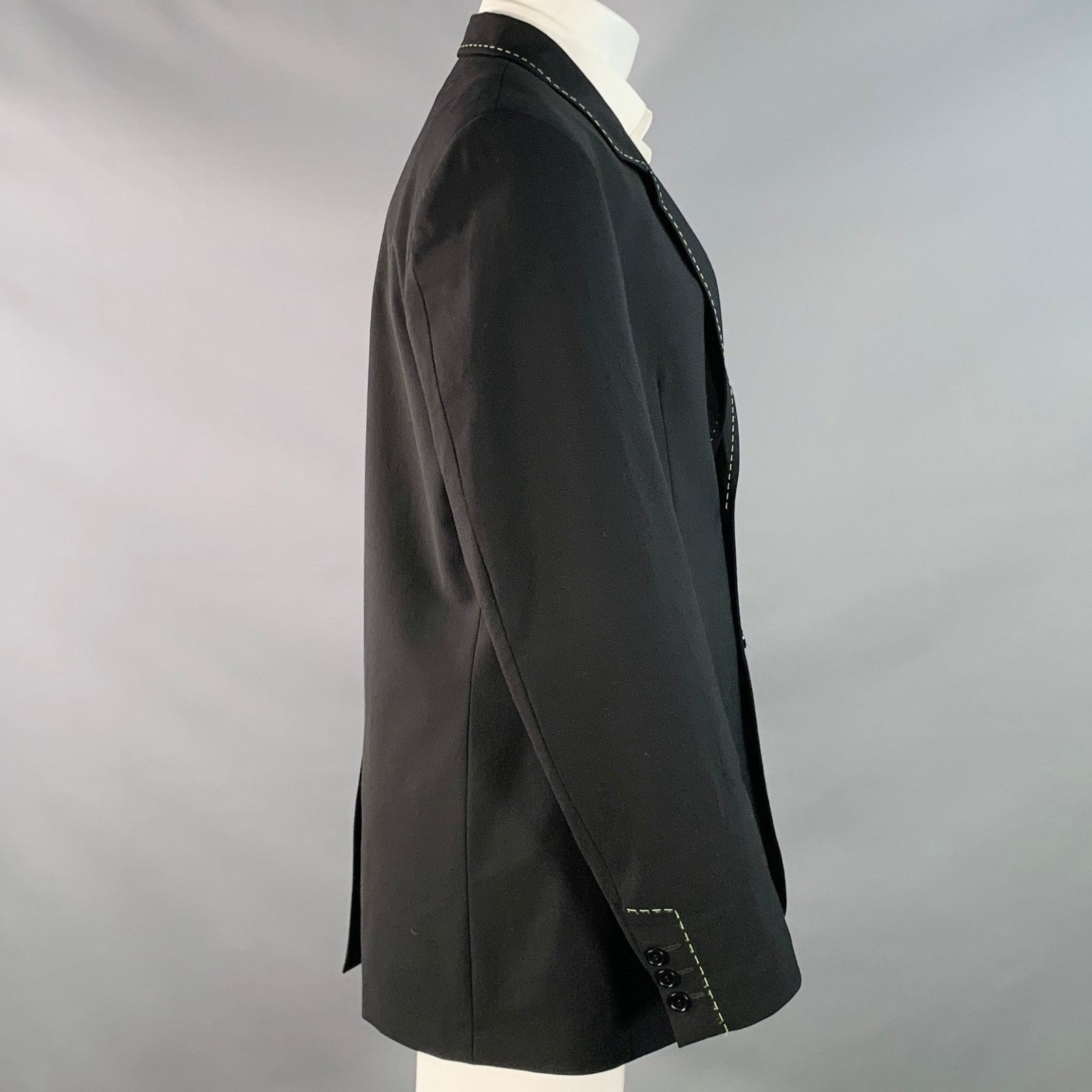 MSGM MSGM Size 34 Contrast Stitch Wool Notch Lapel Sport Coat Size 34R - 3 Thumbnail