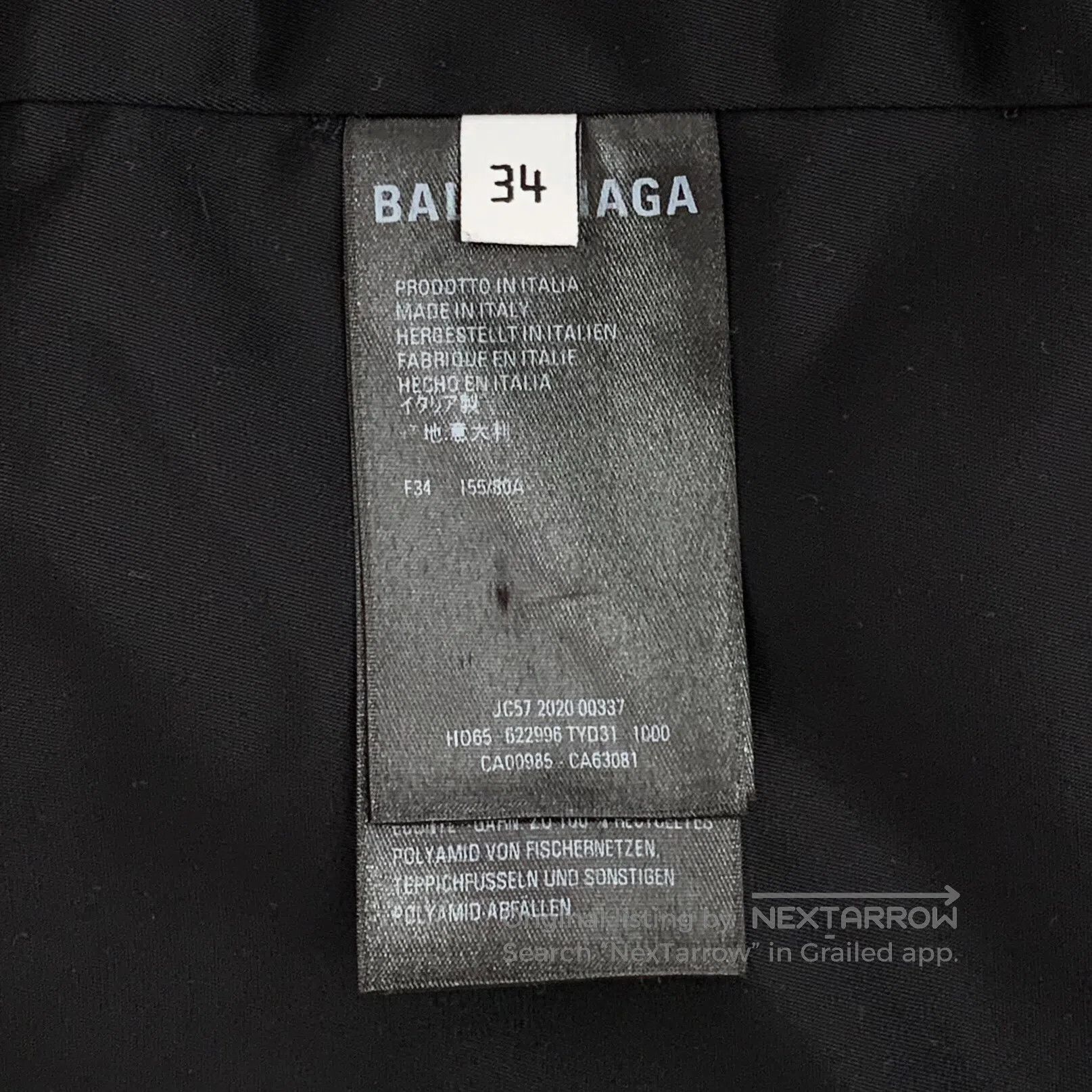 Balenciaga Balenciaga Black Logo Lettering Embroidered Hooded Drawstr Size XXS / US 00 / IT 34 - 7 Thumbnail
