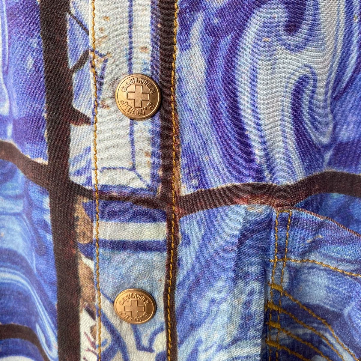 Jean Paul Gaultier Jean Paul Gaultier Vintage Ocean Mosaic Shirt Size US XXS / EU 40 - 4 Thumbnail