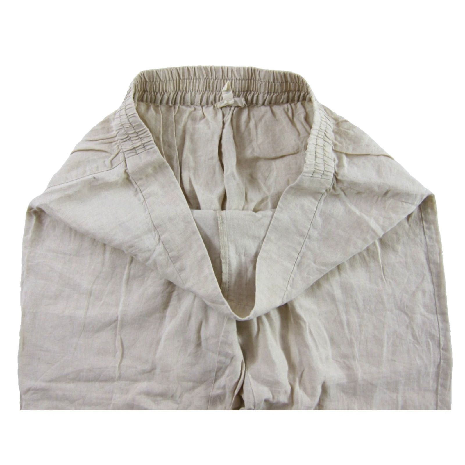 Eileen Fisher Eileen Fisher 100% Linen Beige Brown High Rise Pull On Chino Pant Women Large Size 36" / US 14 / IT 50 - 4 Thumbnail