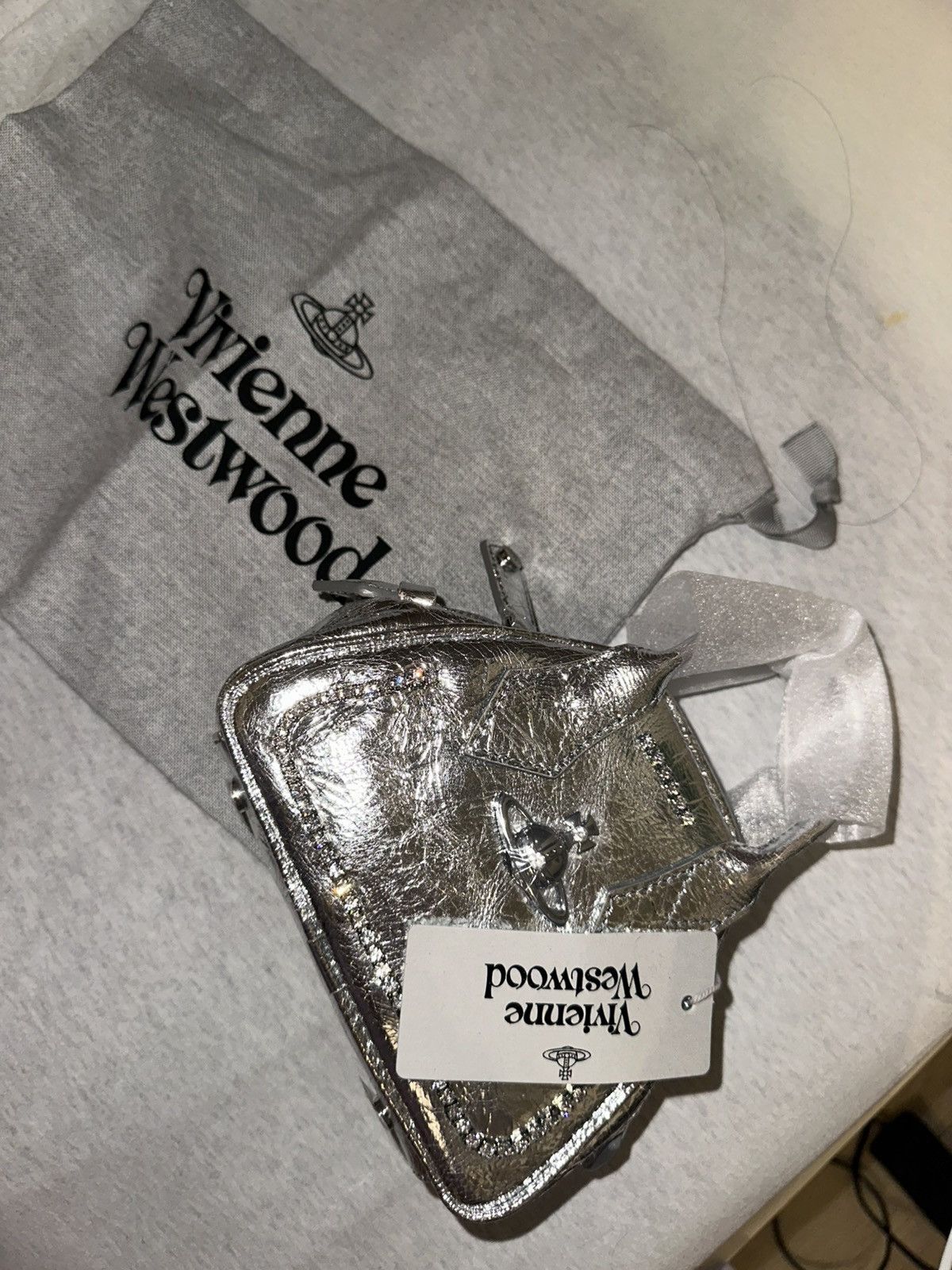 Vivienne Westwood MINI YASMINE - HANDBAG - SILVER Size ONE SIZE - 4 Thumbnail