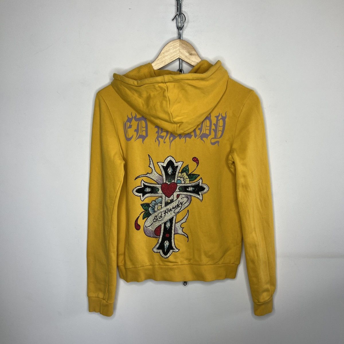 Christian Audigier × Ed Hardy × Vintage Ed Hardy Retro 00s Hoodie With Crystals Affliction Grunge Size M / US 6-8 / IT 42-44 - 1 Thumbnail