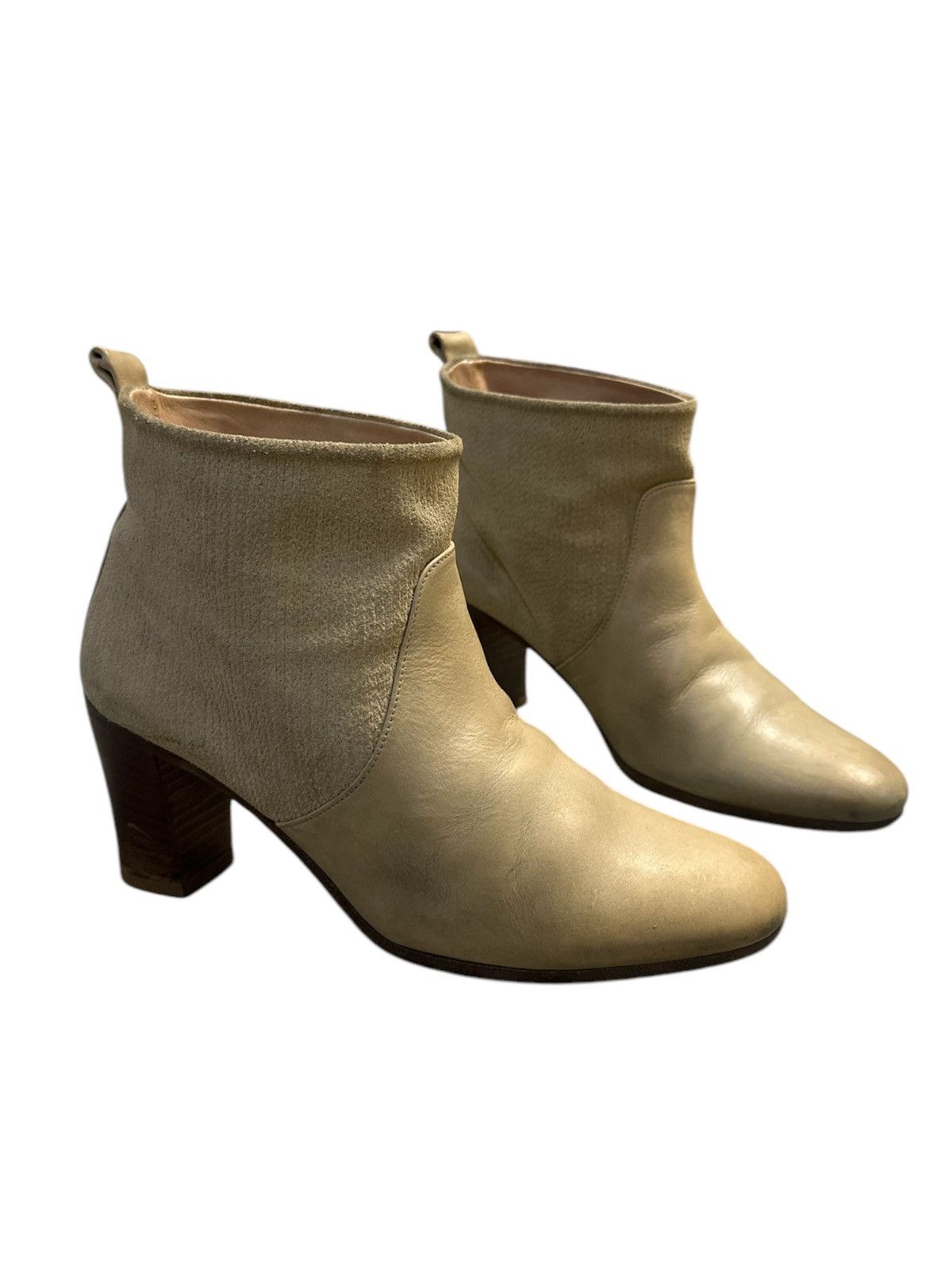 Maison Margiela Maison Martin Margiela Beige Leather and Suede Ankle Boots Size US 6 / IT 36 - 1 Thumbnail
